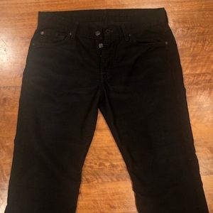 7 for all Mankind Black Corduroy Jeans